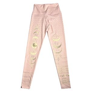 Onzie S/M High Rise Pink Blush Las Lunas Leggings Activewear Workout Yoga
